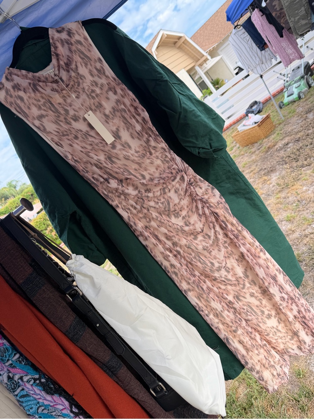 Sleeveless Pink Animal-Print Maxi Dress